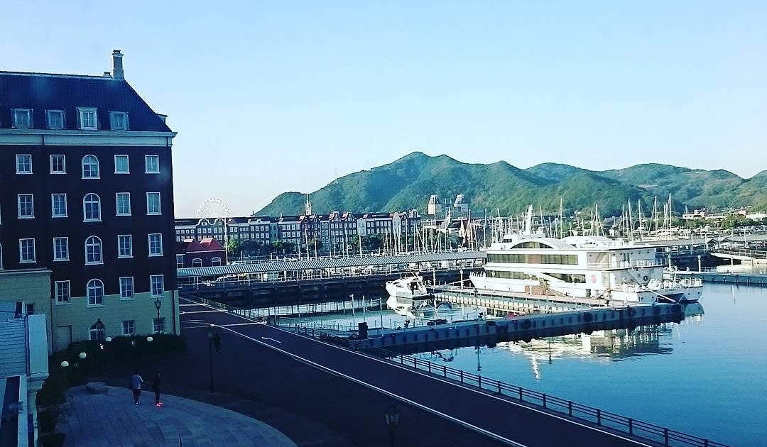 ハウステンボスに来ました。チェックイン後、一仕事終わり、一息～